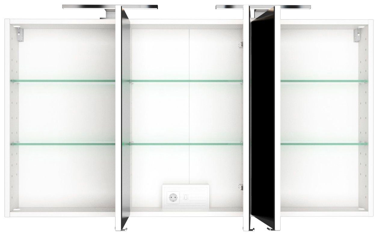 HELD MÖBEL Spiegelschrank Baabe Breite 120 cm, mit 3D-Effekt, dank 3 Spiegeltüren