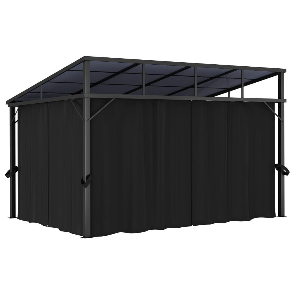 vidaXL Partyzelt Pavillon mit Vorhängen 405x294x244 cm Anthrazit