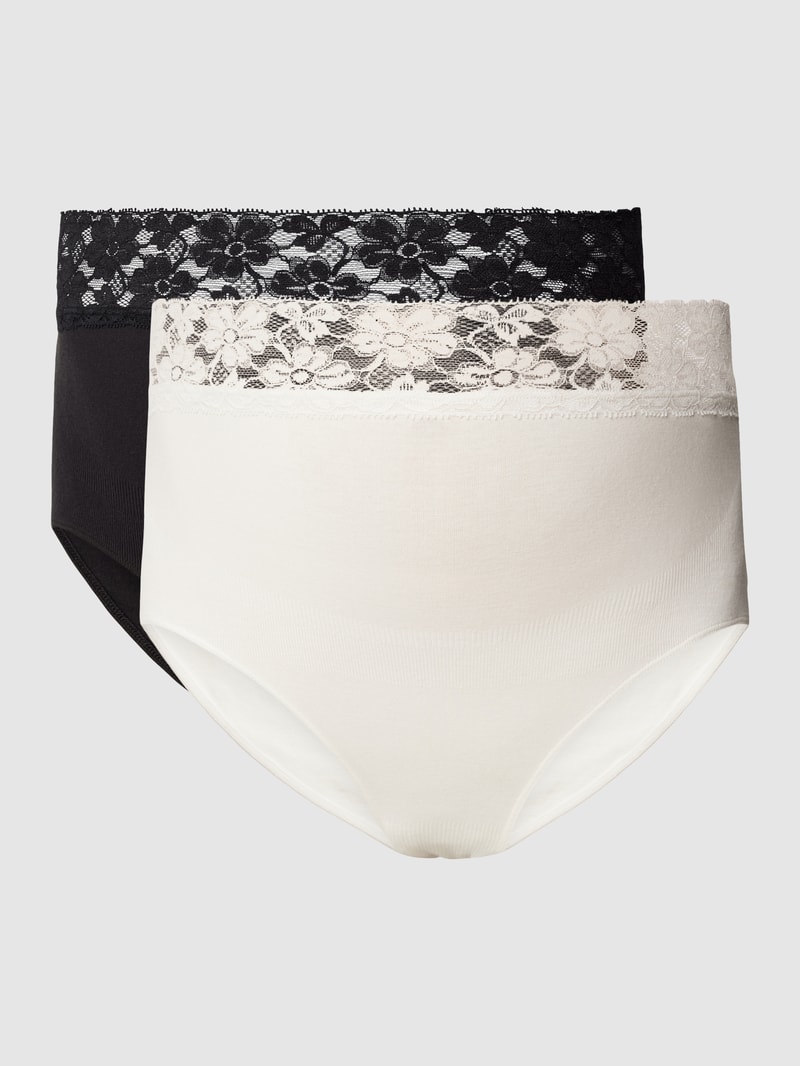 Umstands-Slip mit Spitzenbesatz im 2er-Pack in schwarz