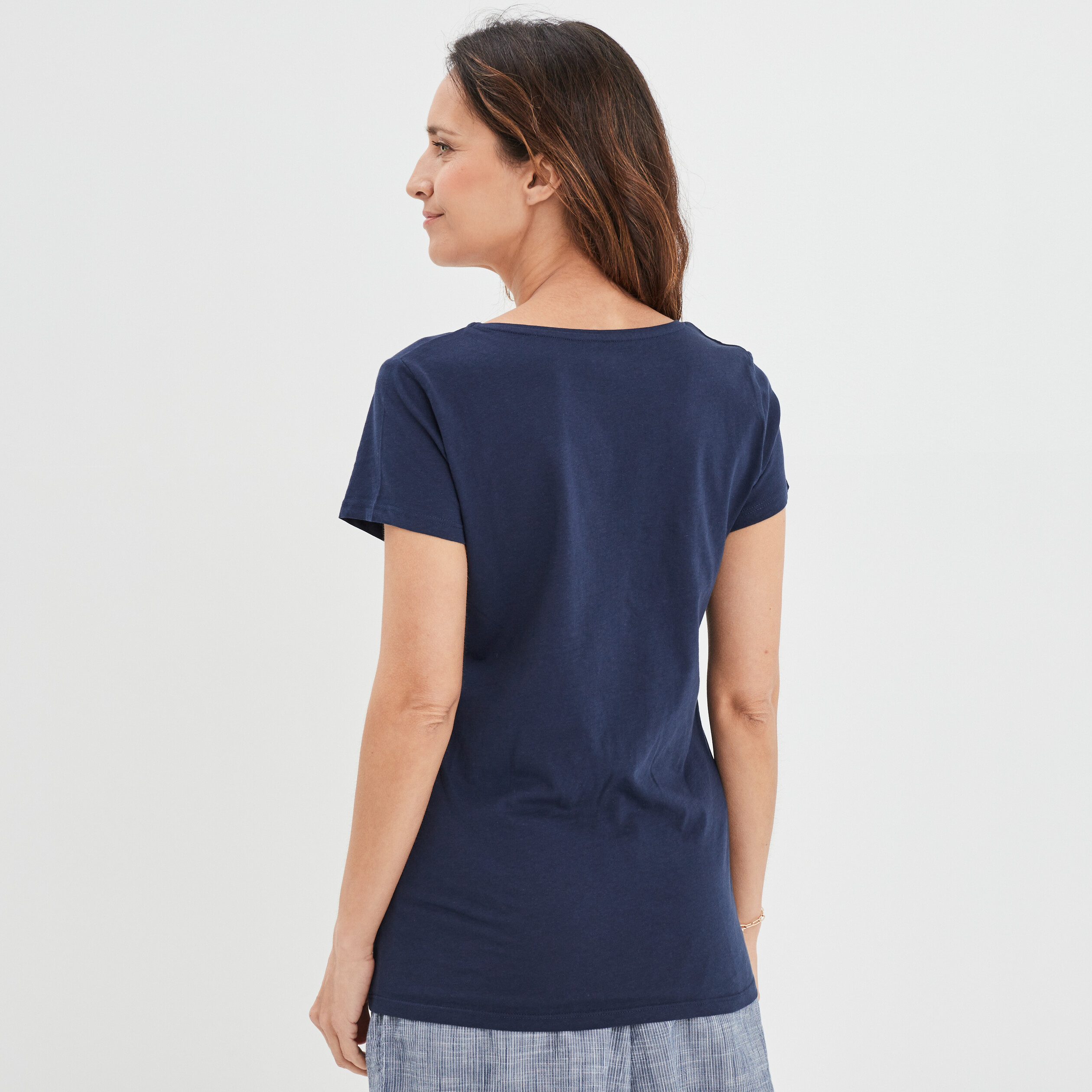 T-shirt manches courtes bleu marine femme | La Halle