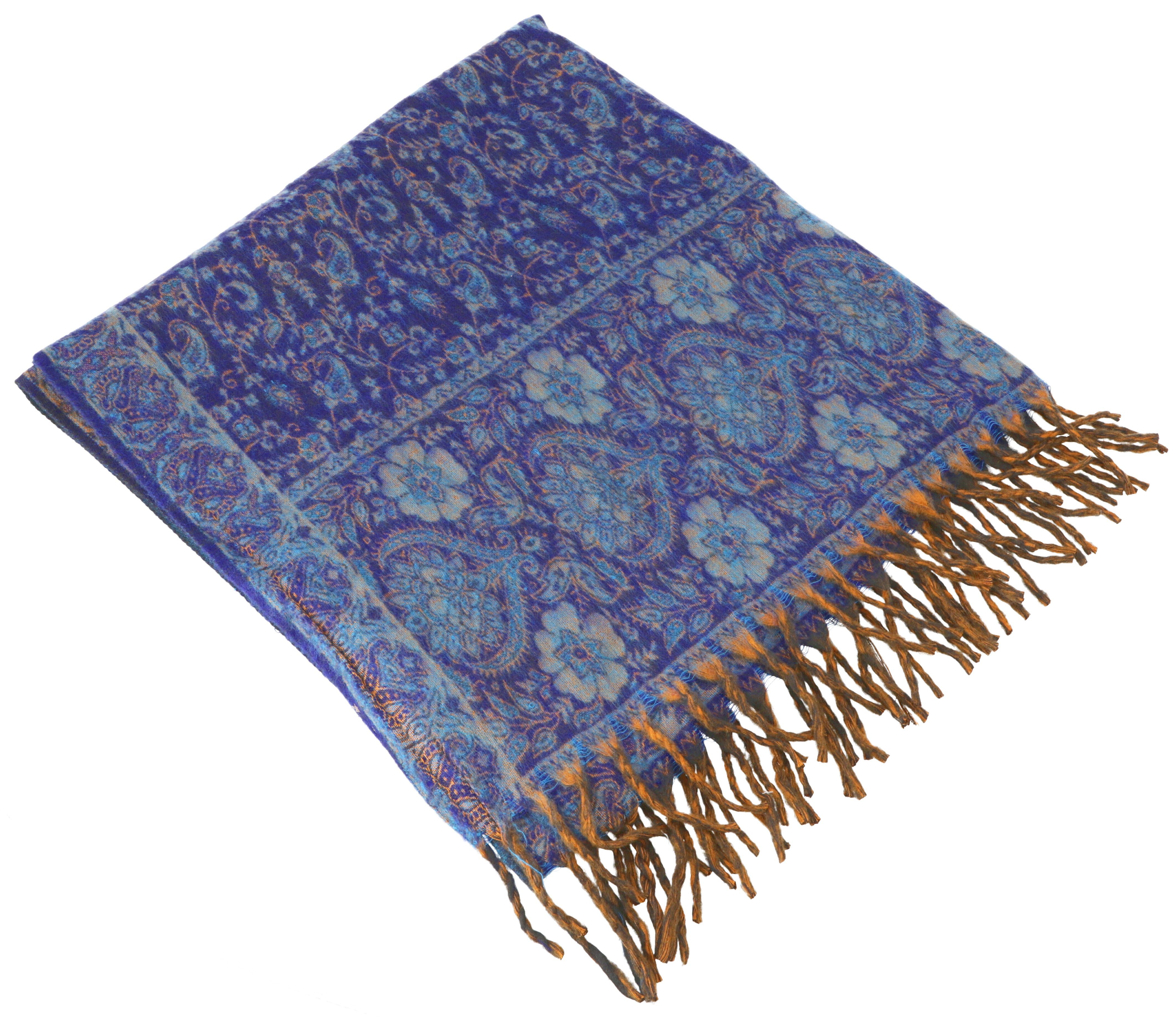 Guru-Shop Halstuch Weicher Pashmina Schal Stola mit Paisley Muster..