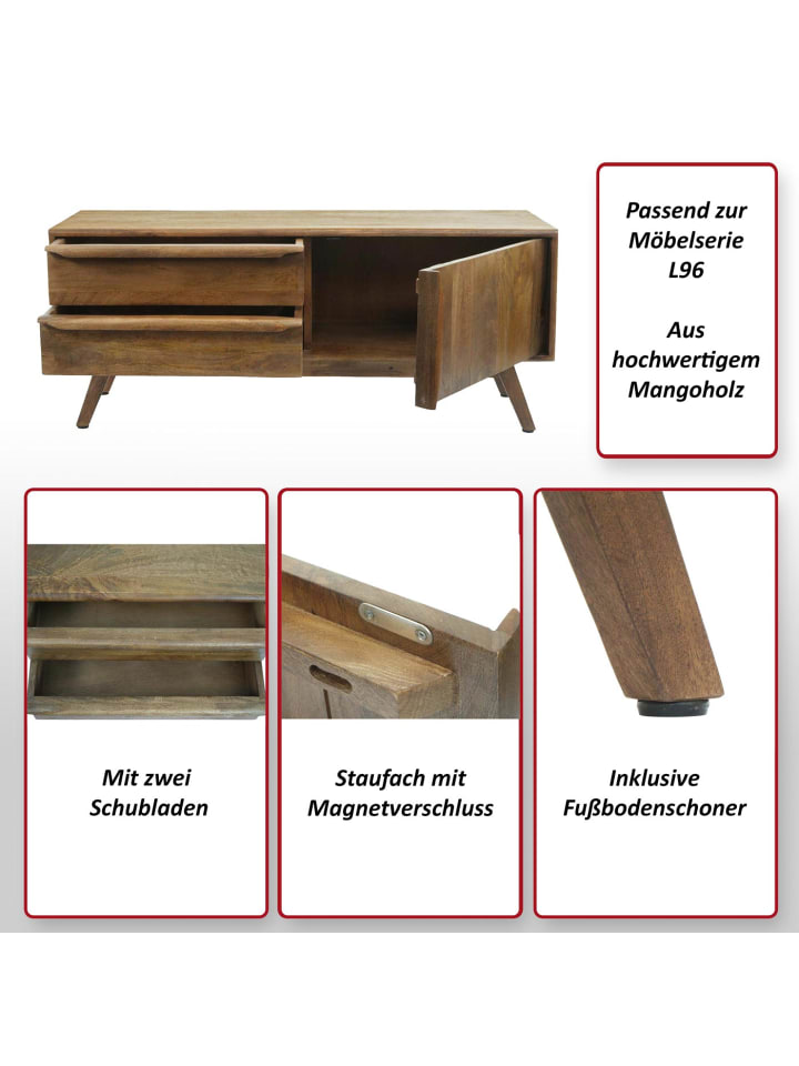 MCW TV-Rack L96 Schubladen Massiv-Holz Mango günstig kaufen onesize