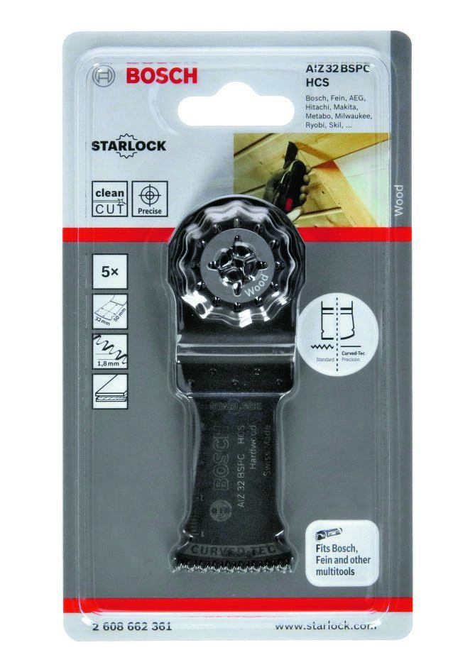 Bosch Blue Accessories 2608662361 Brzeszczot do piły zanurzeniowej AIZ 32 BSPC HCS SL Hard Wood 32 mm 5 sztuk