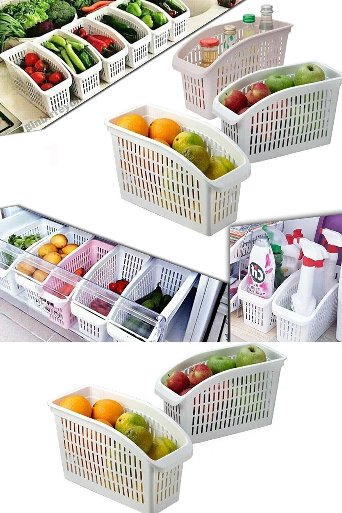 Meleni Home  5-teiliger Kühlschrank-Organizer, Gemüse, Obst, Mehrzweck-Kühlschrank-Organizer