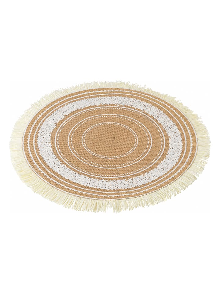 Villa d´Este 6er-Set: Tischsets in Natur/ Weiß - Ø 38 cm günstig kaufen onesize