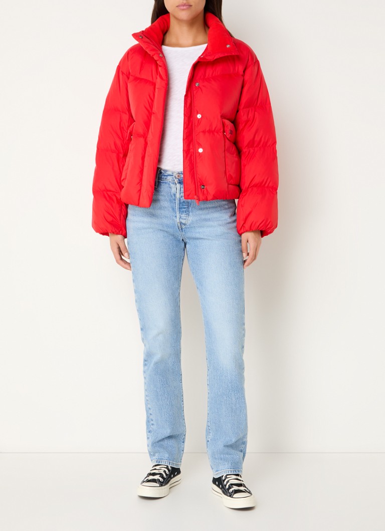 Jachetă Levi's Western Bubble matlasată cu puf de gâscă, cu glugă detașabilă.