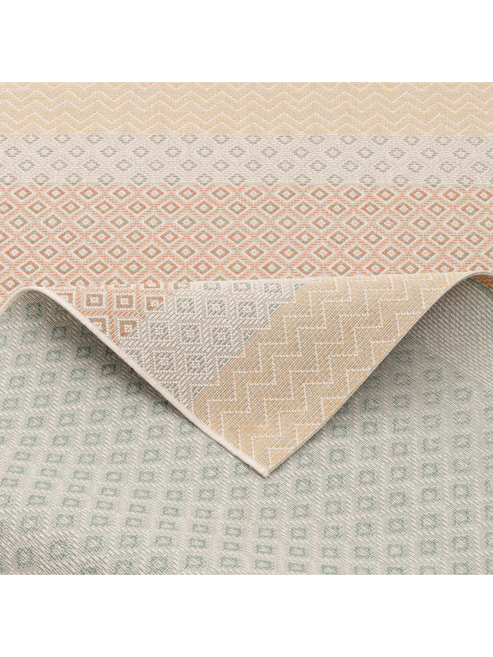 Pergamon In & Outdoor Teppich Flachgewebe Mundo Retro in Beige günstig kaufen 80 x 150cm