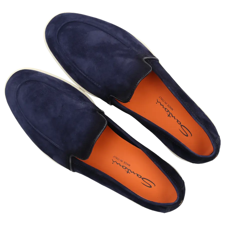 Santoni - Loafer 18829 Veloursleder - blau