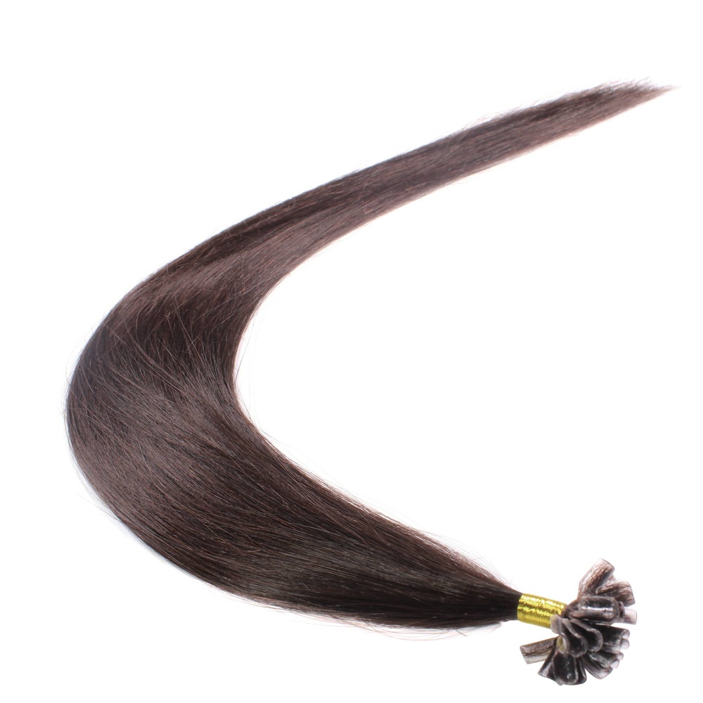 hair2heart Extensions à chaud Bonding Premium cheveux naturels #2 Marron foncé 0.5g extensions