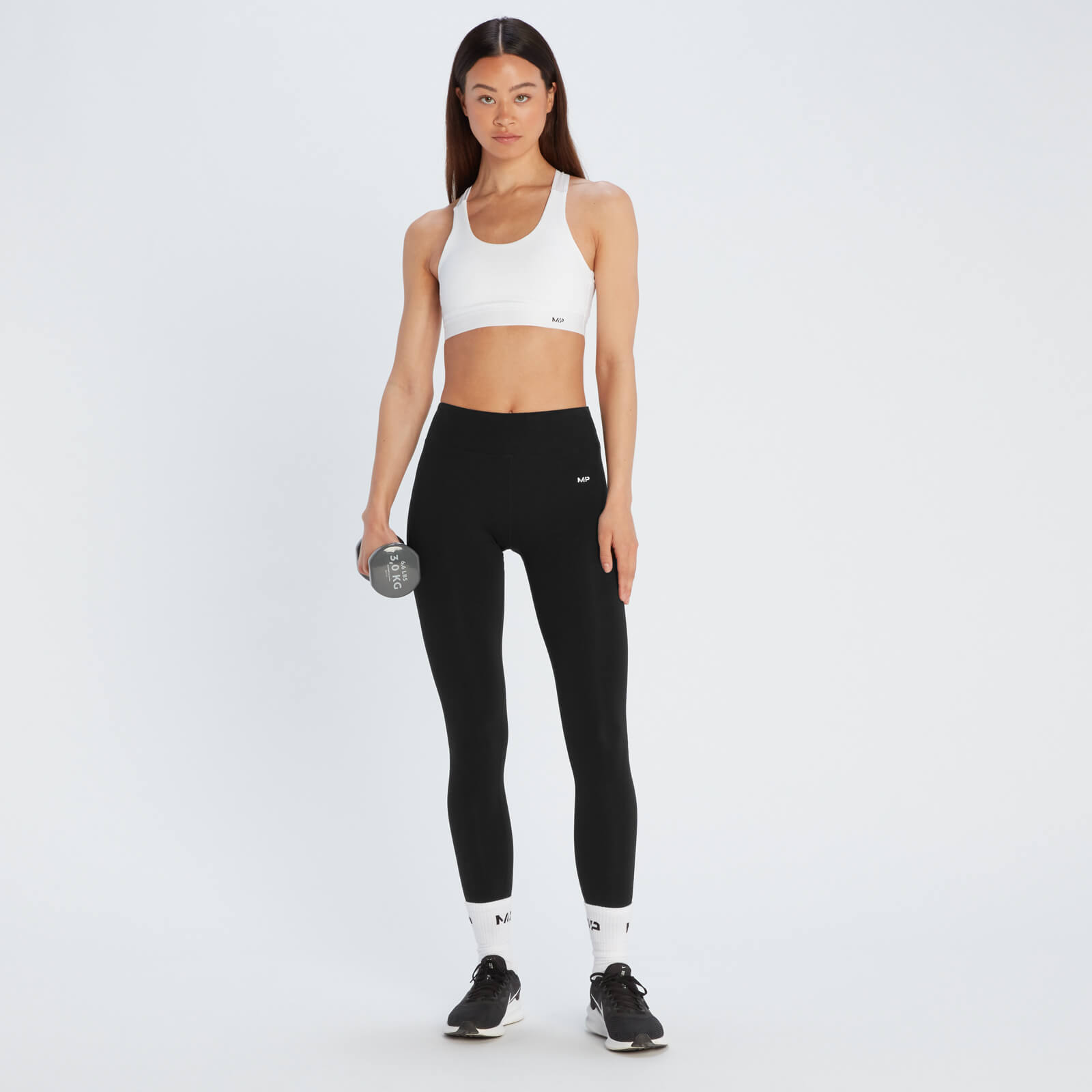 Brassière de sport à dos croisé MP Power pour femmes – Blanc