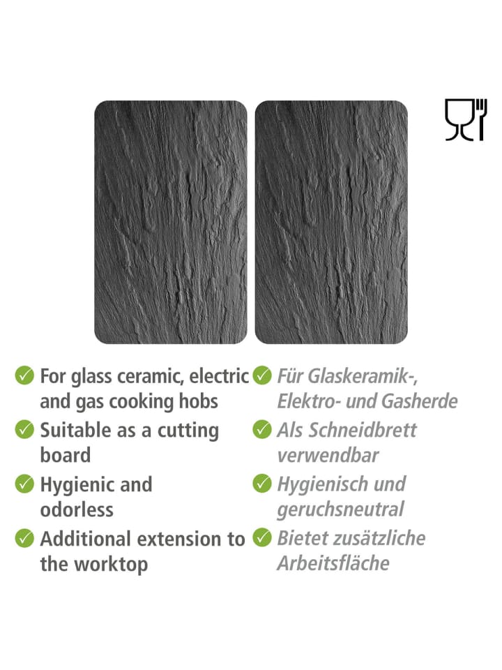 Wenko XL-Herdabdeckplatte Universal Schiefer 2er Set in Mehrfarbig günstig kaufen onesize