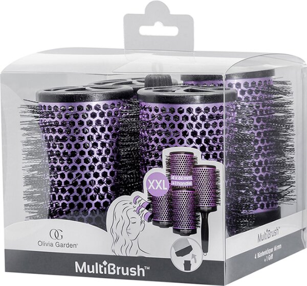 Olivia Garden MultiBrush 66/87 pink, 4er Set mit Griff Bürstenset