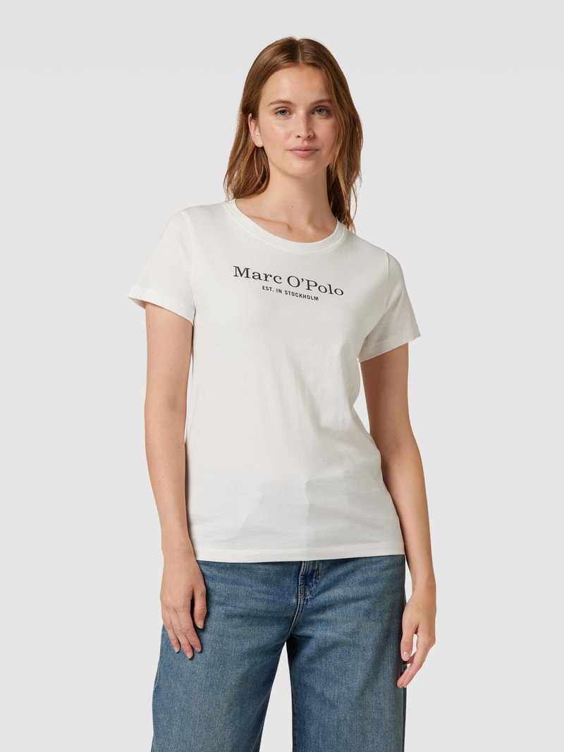 T-Shirt mit Label-Print Modell 'MIX N MATCH' in offwhite