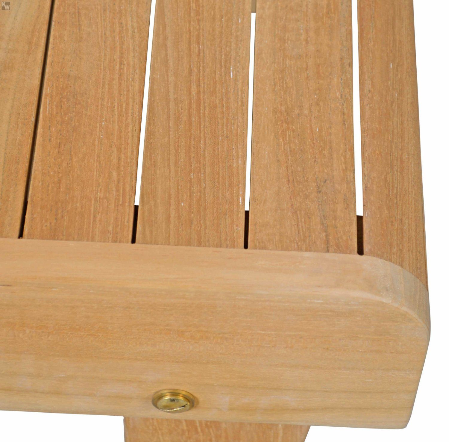 Kai Wiechmann Fußhocker Premium Teak Fußbank 50 x 50 cm als wetterfester Holzhocker, verstellbare und unbehandelte Fußstütze aus Teak