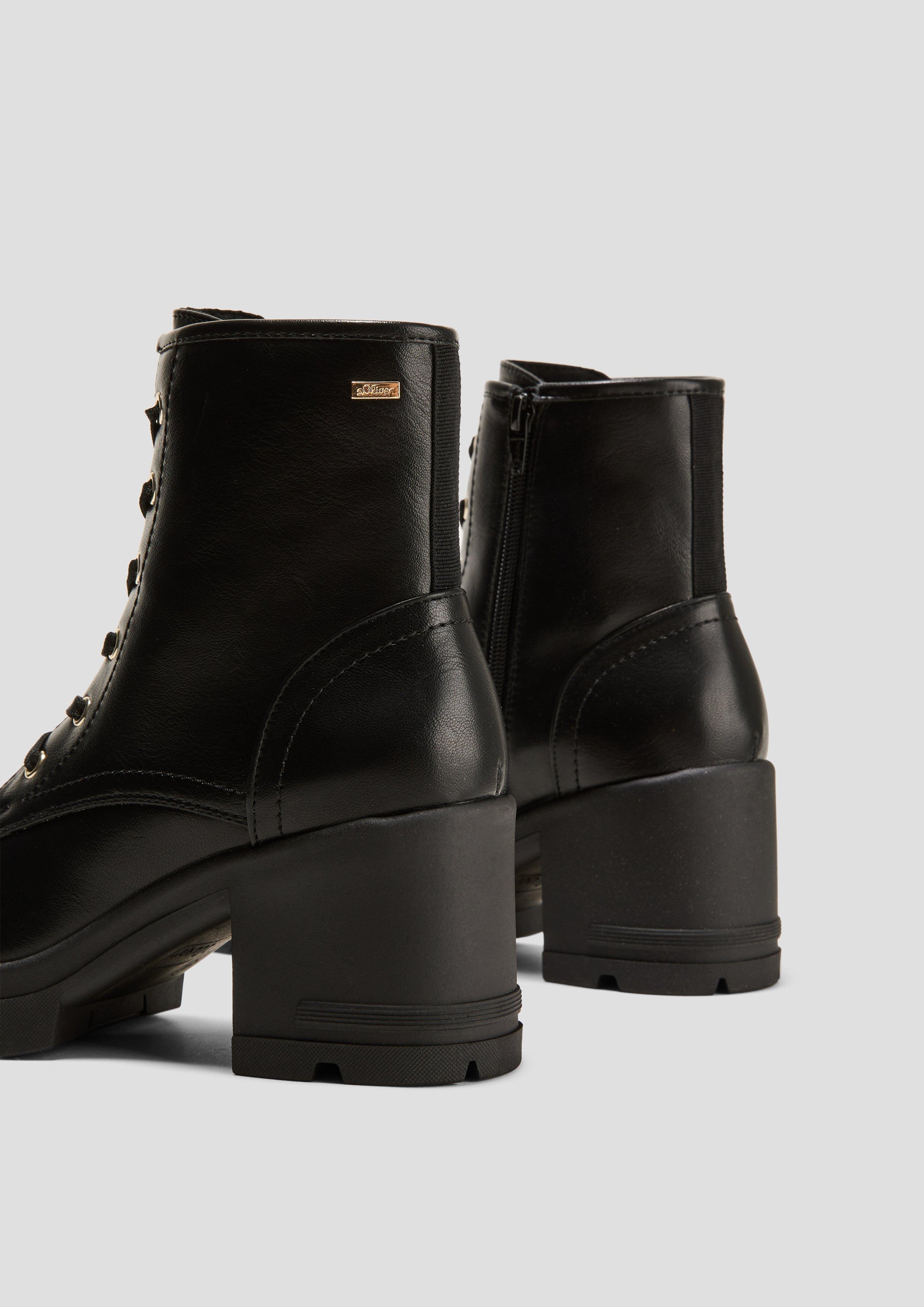 Stiefel mit Blockabsatz in Leder-Optik  6008283-001