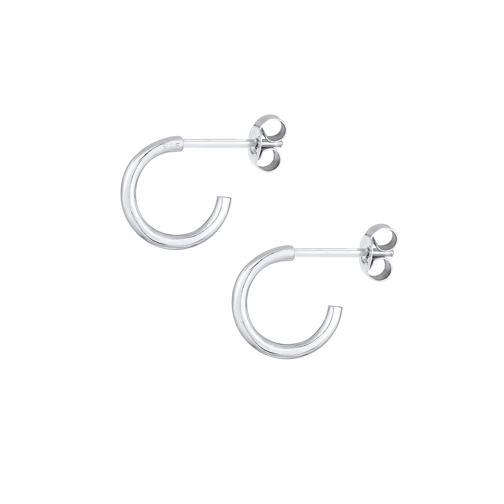 Elli Elli Boucles d'Oreilles Créoles Minimale Femme - (925/1000) Argent Boucles d'oreilles