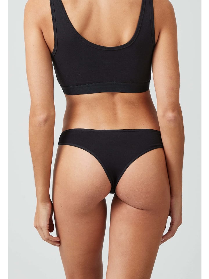 SNOCKS Brazilian Slips aus Bio-Baumwolle 3 Stück in Schwarz günstig kaufen