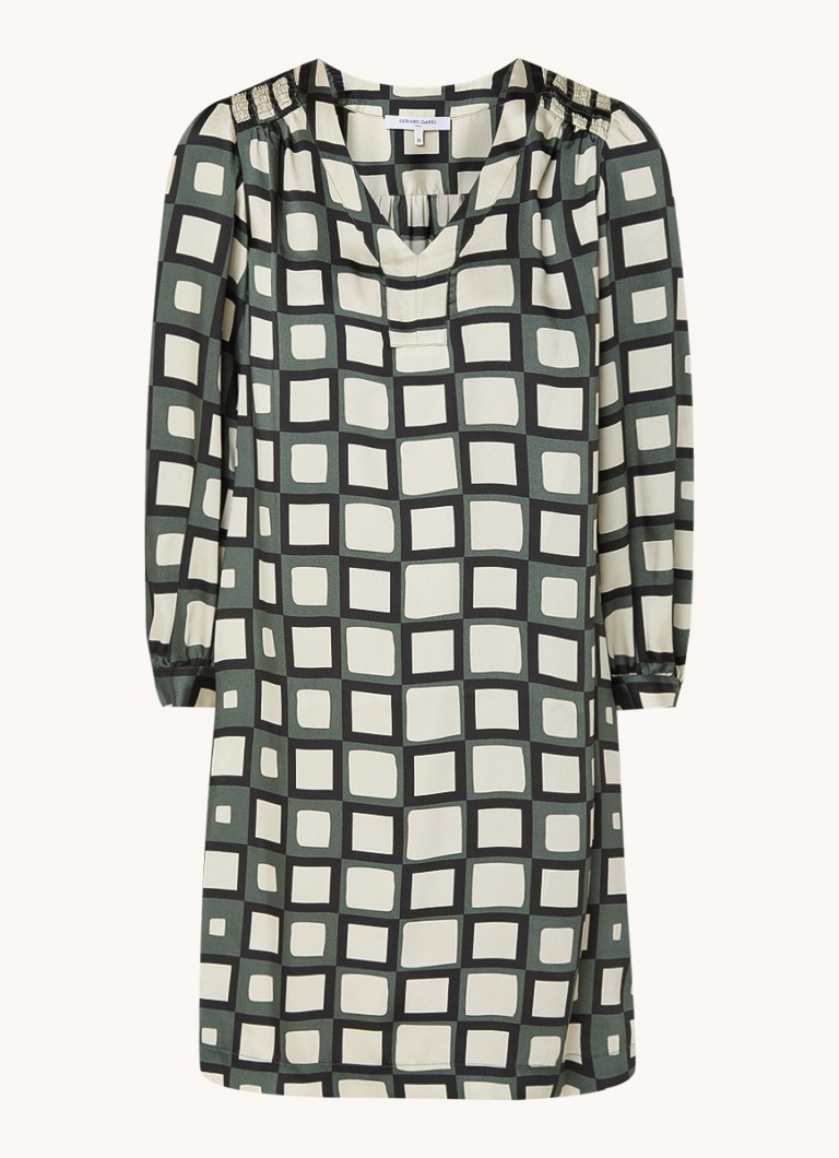 Robe tunique courte Saskia de Gerard Darel, à carreaux et poches latérales