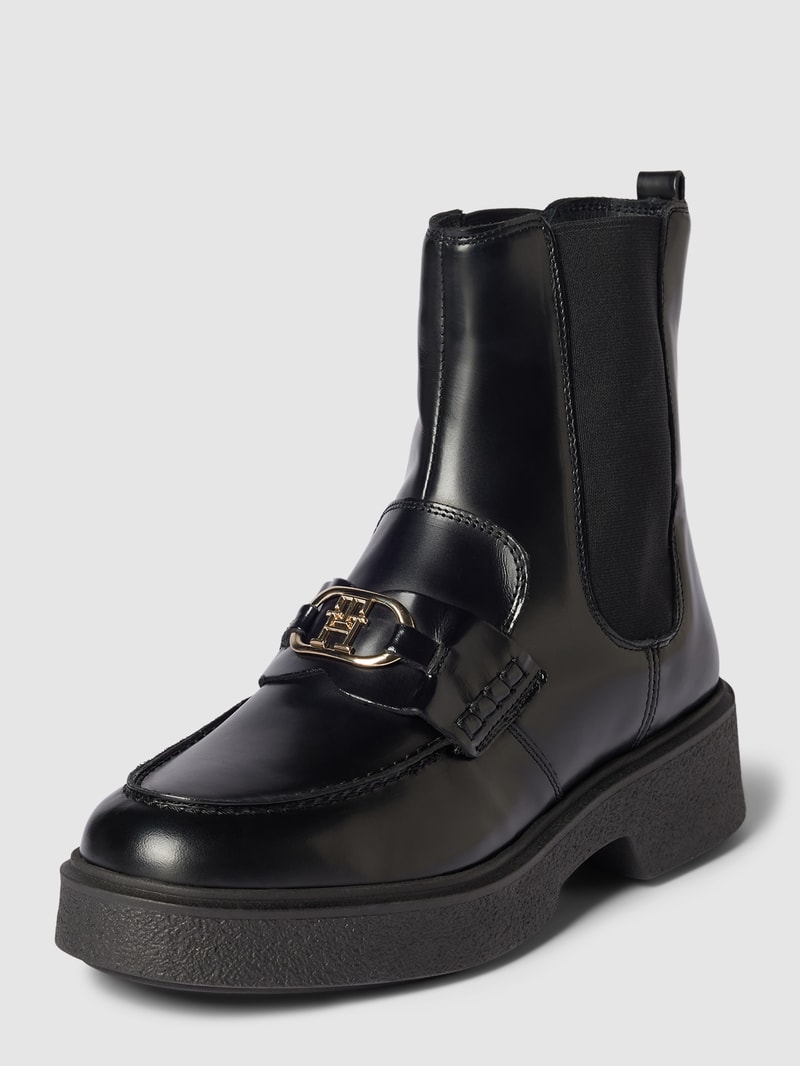 Chelsea Boots aus echtem Leder in schwarz