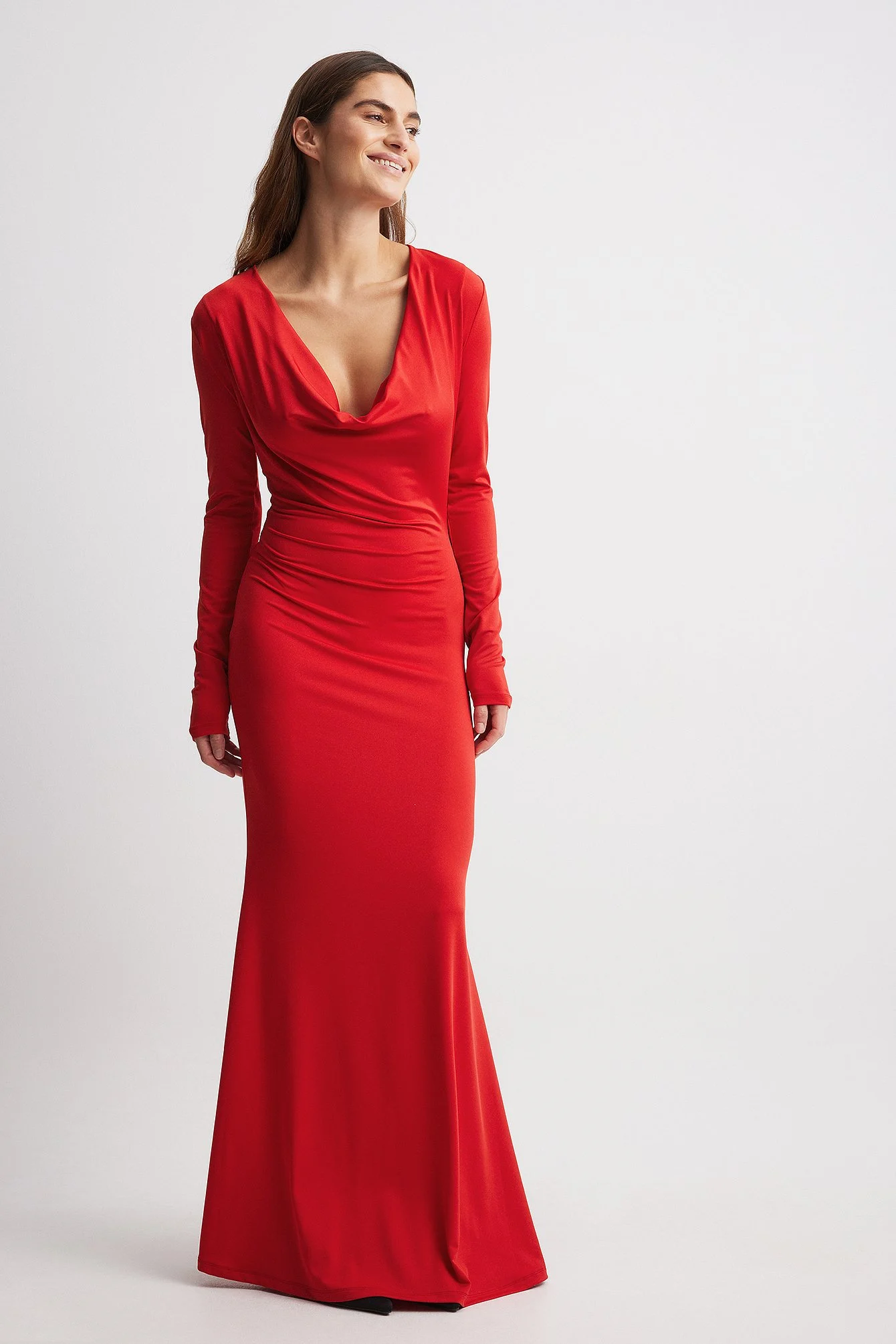 Drapiertes Maxikleid