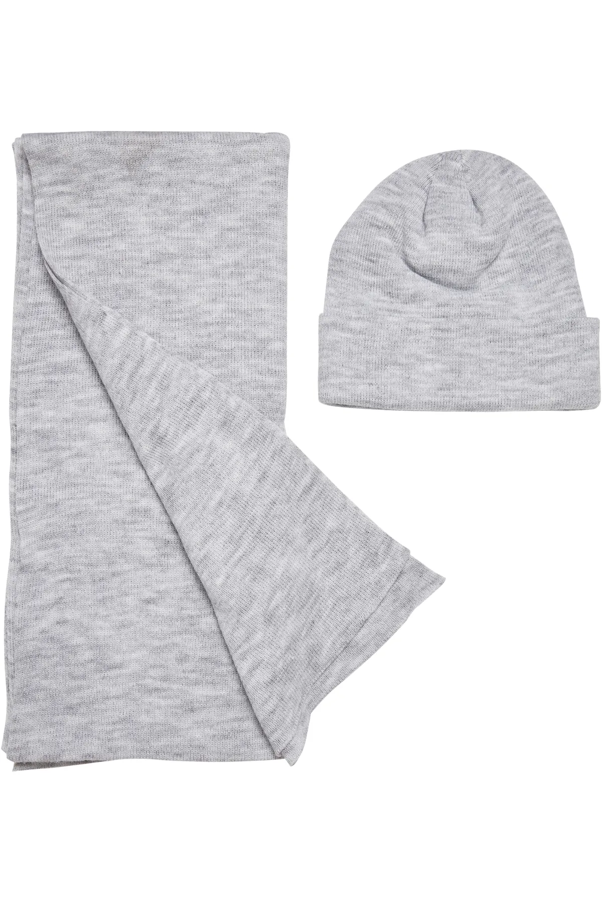 Urban Classics  Set – Mütze & Schal - Grau - Unifarben