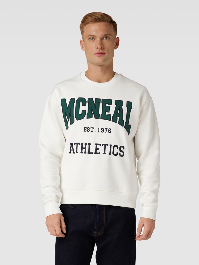 Sweatshirt mit Label-Print in offwhite