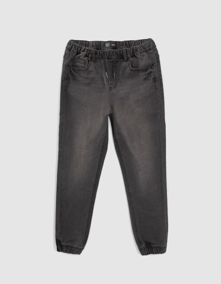 Jean JOGGER noir délavé garçon