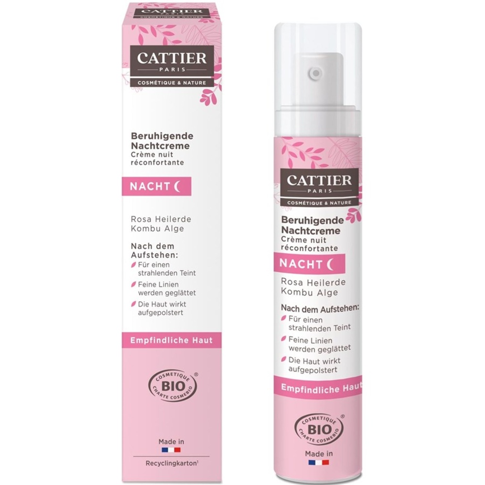 Cattier Argile Rose & Algue de Kombu Sleeping Cream réconfortante Tendre Cocon nettoyage du visage