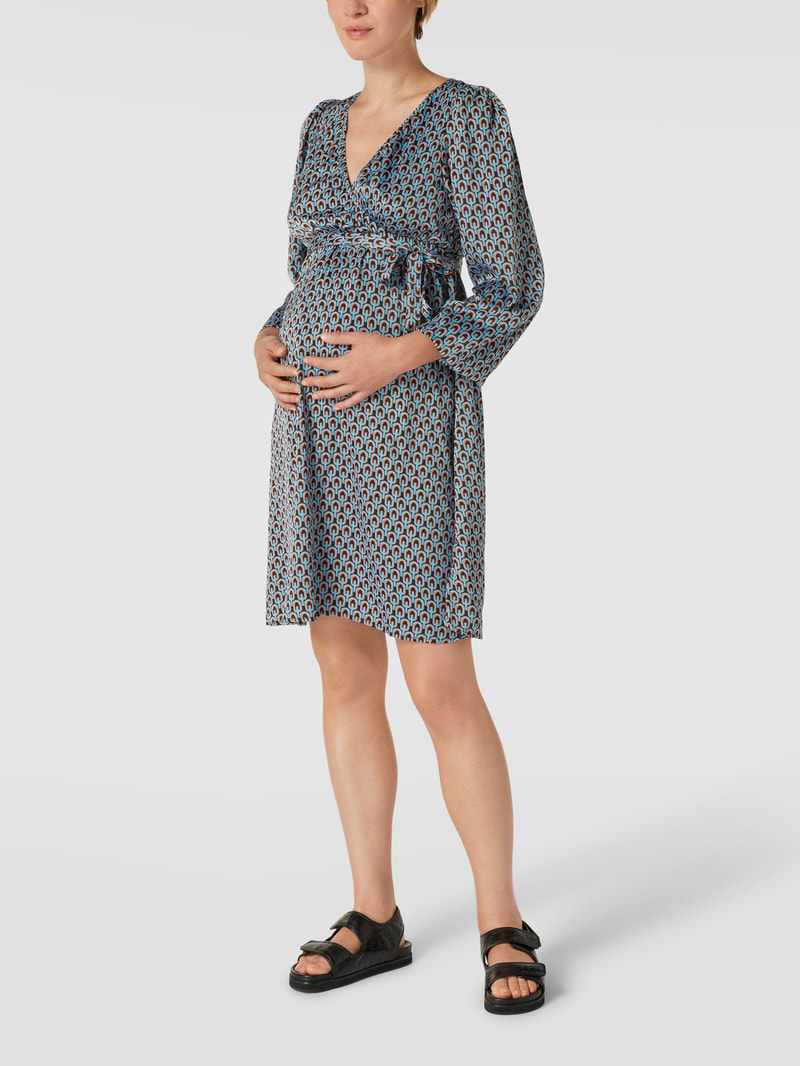 Umstands-Kleid in Wickel-Optik Modell 'Tess' in bleu
