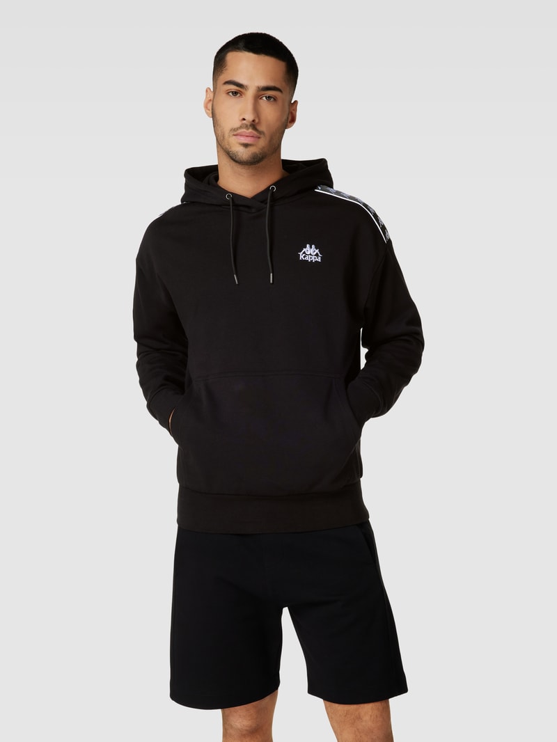 Hoodie mit Logo-Stitching in schwarz