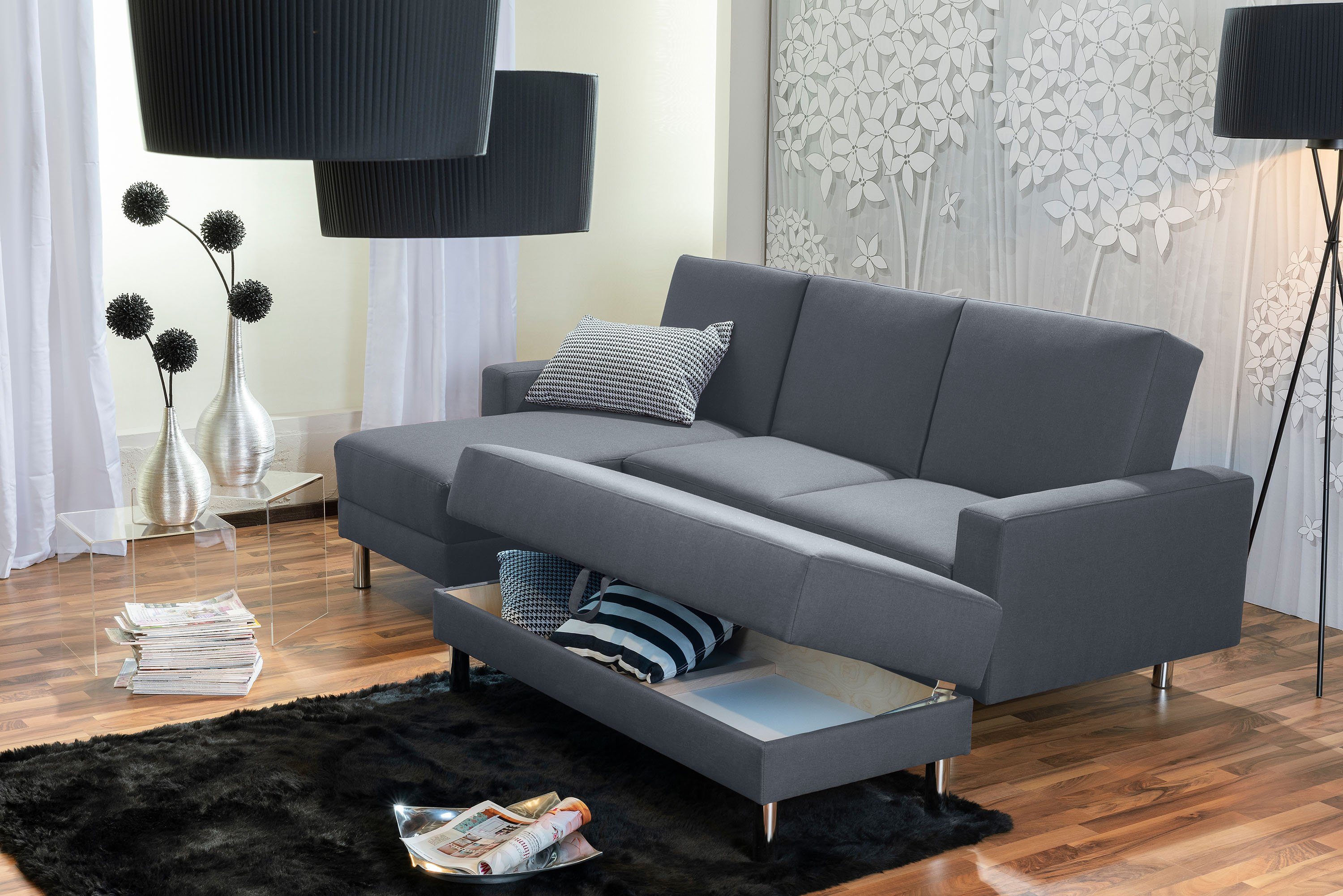 Max Winzer® Loungesofa Just Fashion Funktionssofa Flachgewebe denim, 1 Stück, Made in Germany