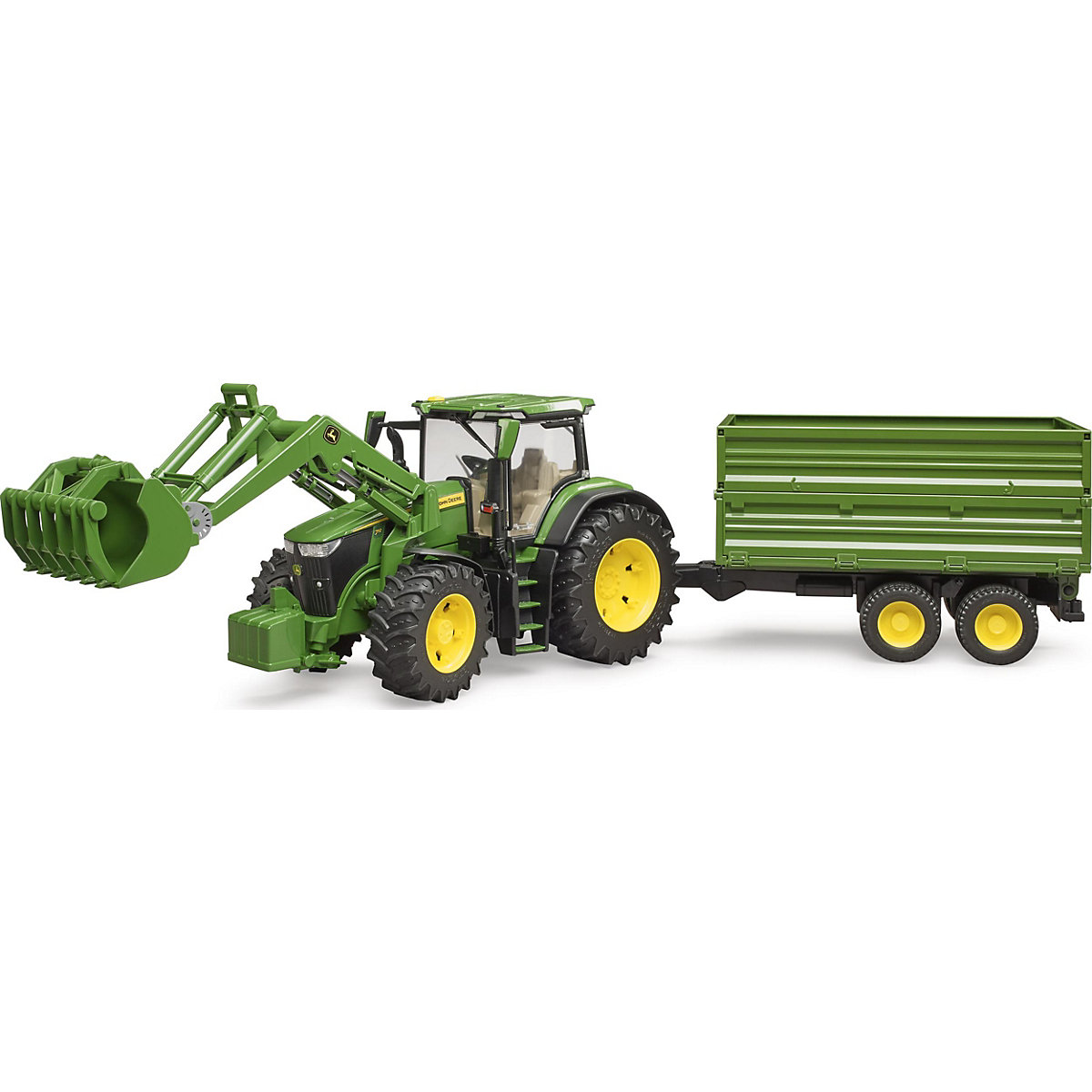 BRUDER Traktor John Deere mit Anhänger 1:16