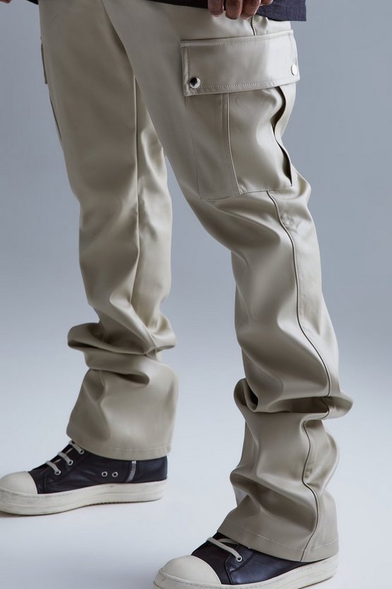 Plus Skinny PU-Schlaghose