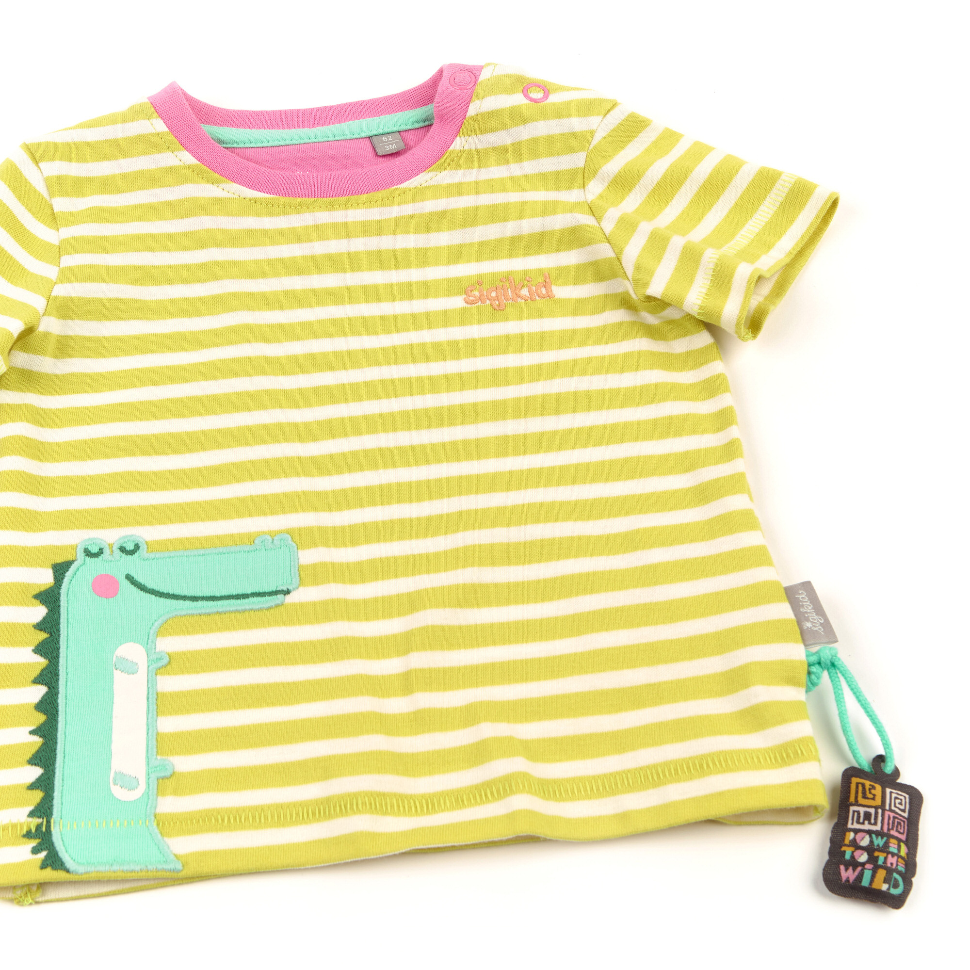 Baby T-Shirt geringelt mit Krokodil Motiv