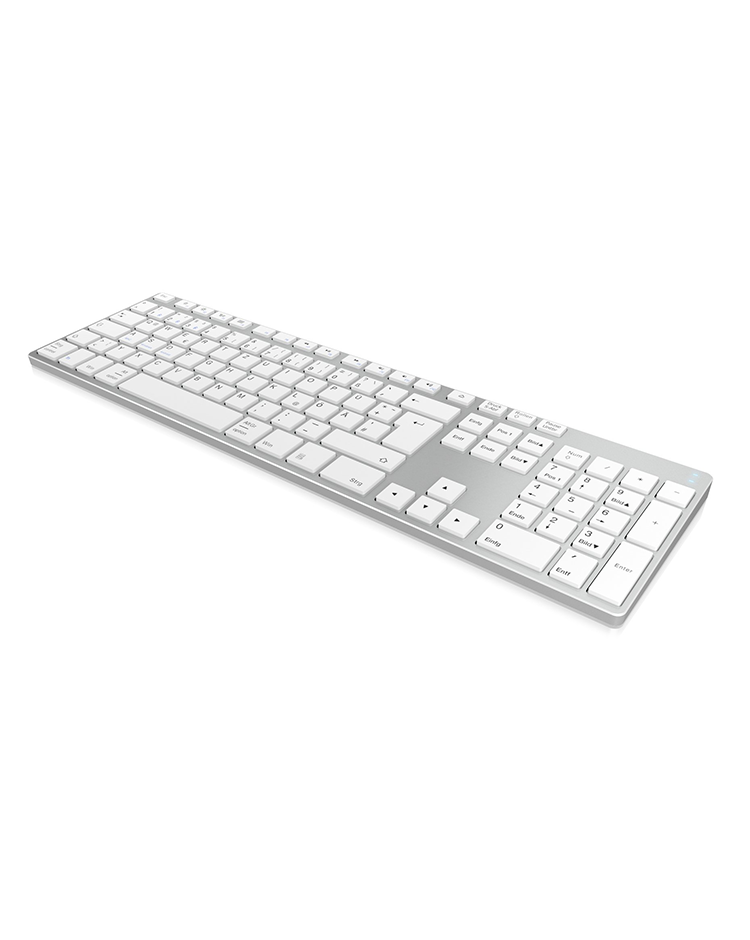 Keysonic KSK-8022BT (DE), Aluminium Full-Size Tastatur Bluetooth3.0