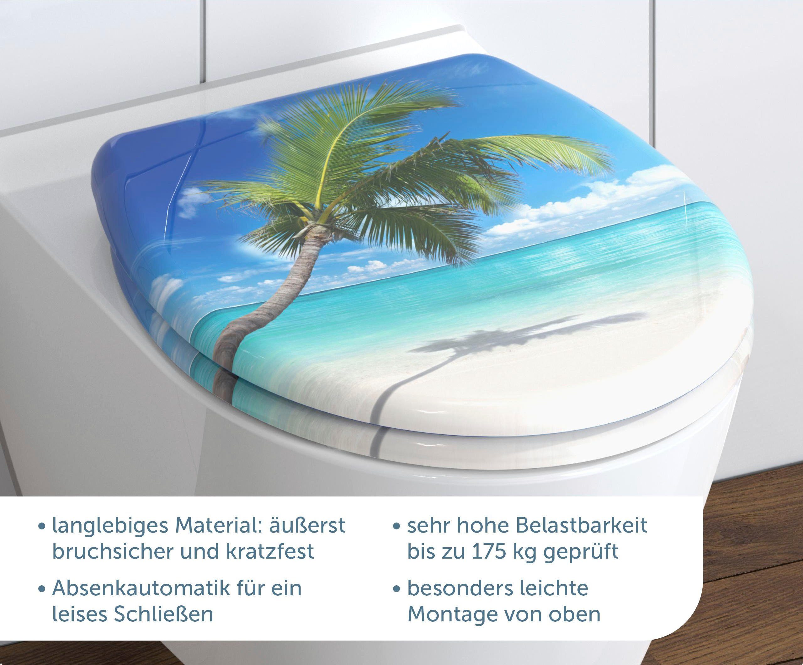 Schütte WC-Sitz CARRIBEAN, Duroplast, mit Absenkautomatik und Schnellverschluss