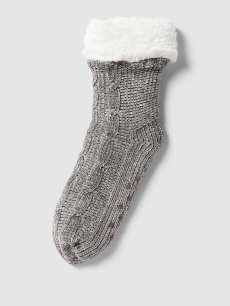 Socken mit rutschfesten Noppen in mittelgrau