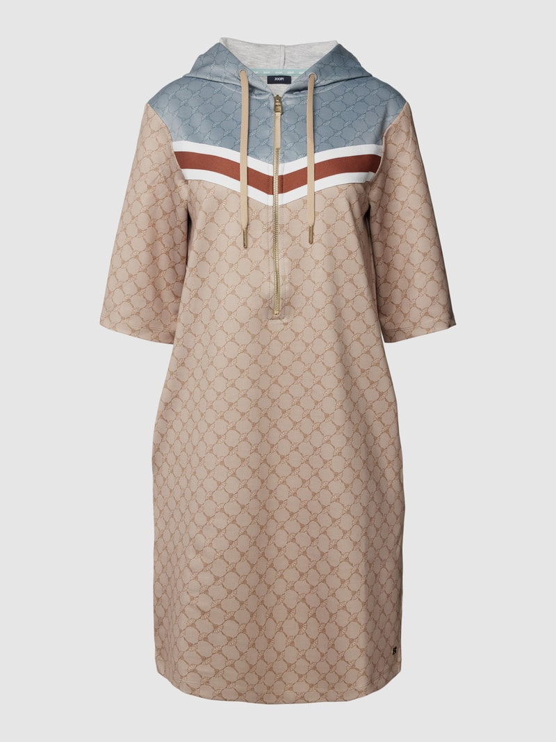 Sweatkleid mit Reißverschluss in camel