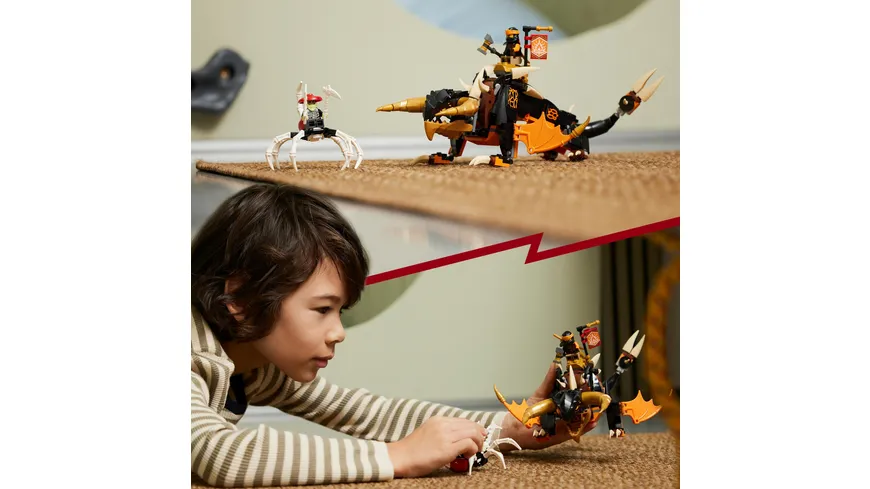 LEGO NINJAGO 71782 Coles Erddrache EVO, Drachen-Spielzeug mit Figuren