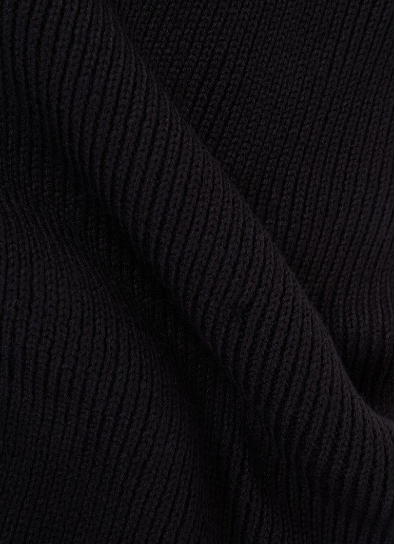 Emporio Armani Rib-knit scarf in wool blend 185 x 30 cm
