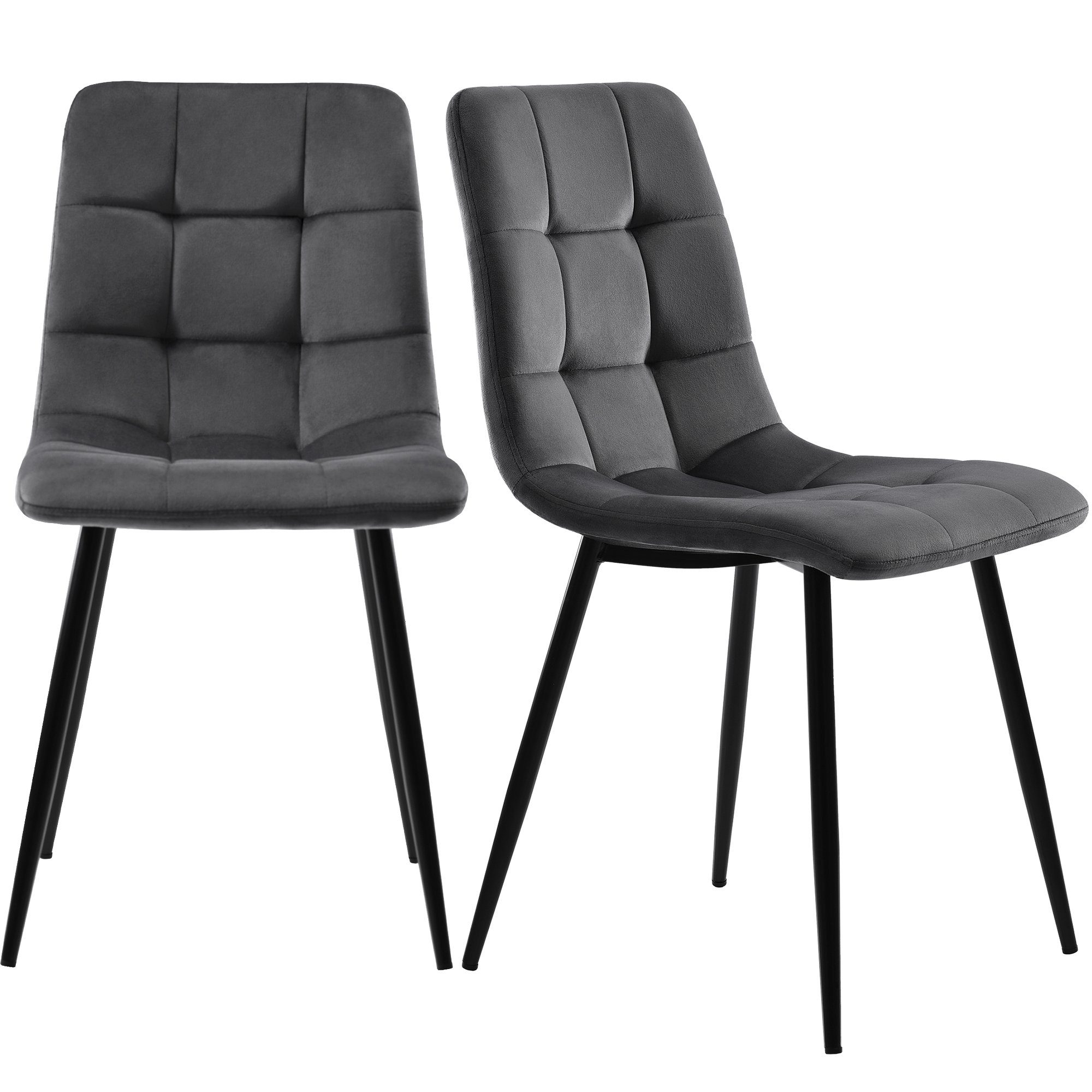 OKWISH Essgruppe, (Sitzfläche aus Samt Gestell aus Metall, 4-tlg., Stuhl mit Rückenlehne Nur Stühle, kein Tisch)