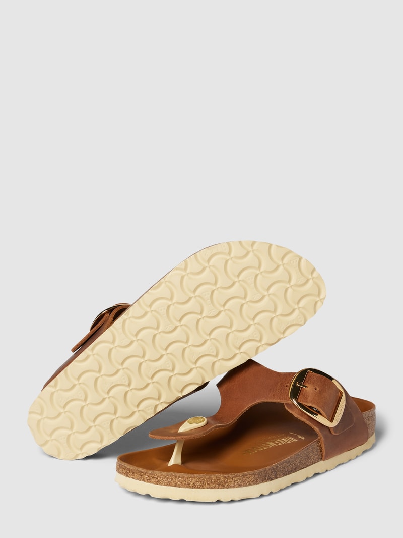 Zehentrenner aus Leder Modell 'Gizeh' in cognac