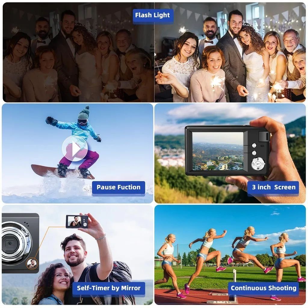 Fine Life Pro 4K-Aufruf 48 Mio. Pixel Vollformat-Digitalkamera (48 MP, Karte-Kamera mit beiden Kamerafunktionen, 48 MP)