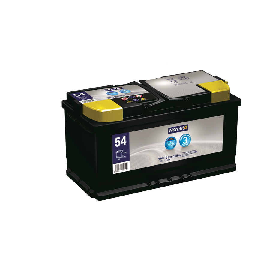 Start-Stopp-Autobatterie 54 von Norauto, 105Ah, 910A, 1 Stück - ATU