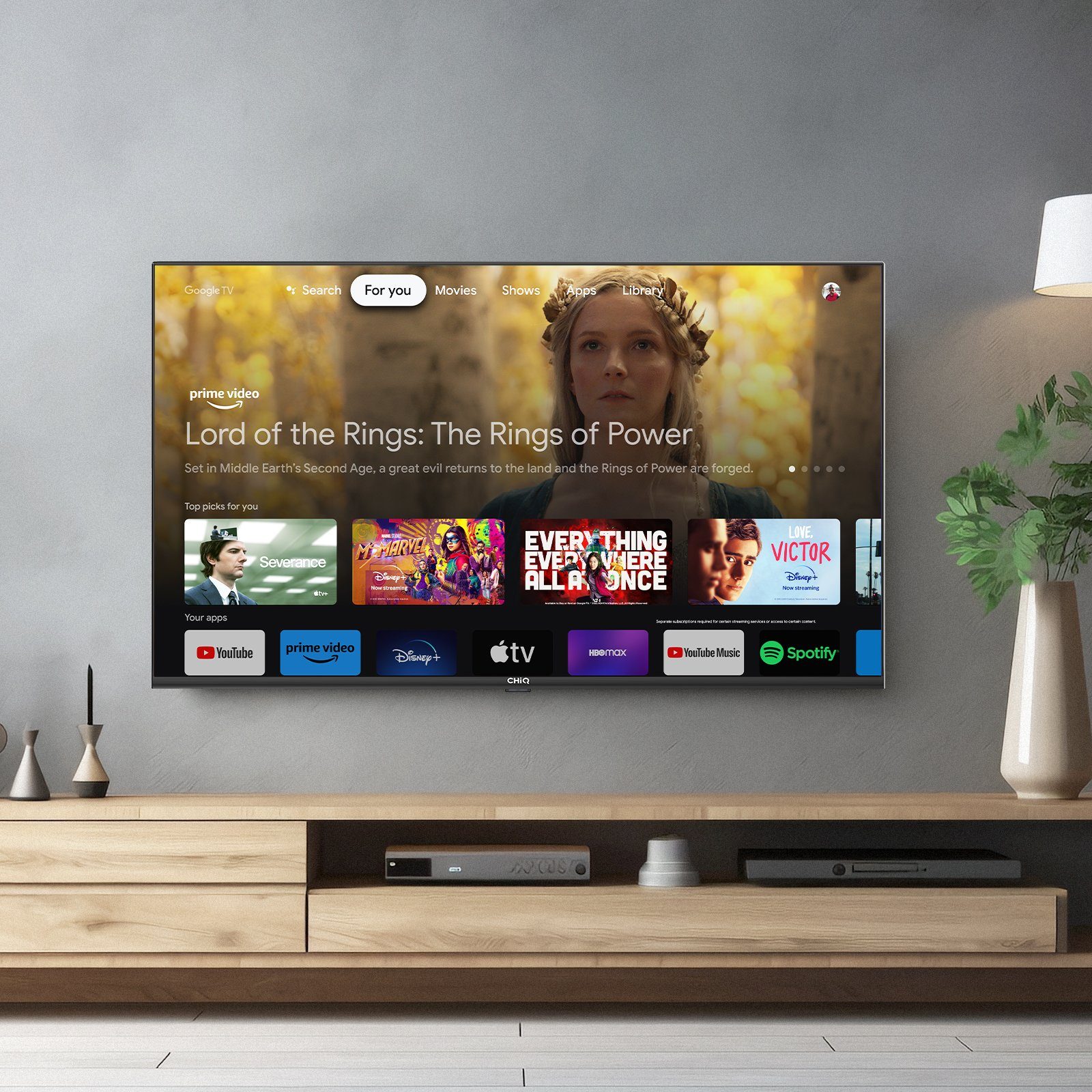 CHiQ L40H7G LED-Fernseher (100,00 cm/40 Zoll, Full HD, Smart-TV, Google TV, Google Assistant,Chromecast,Youtube,Triple Tuner(DVB-T2/T/C/S2)