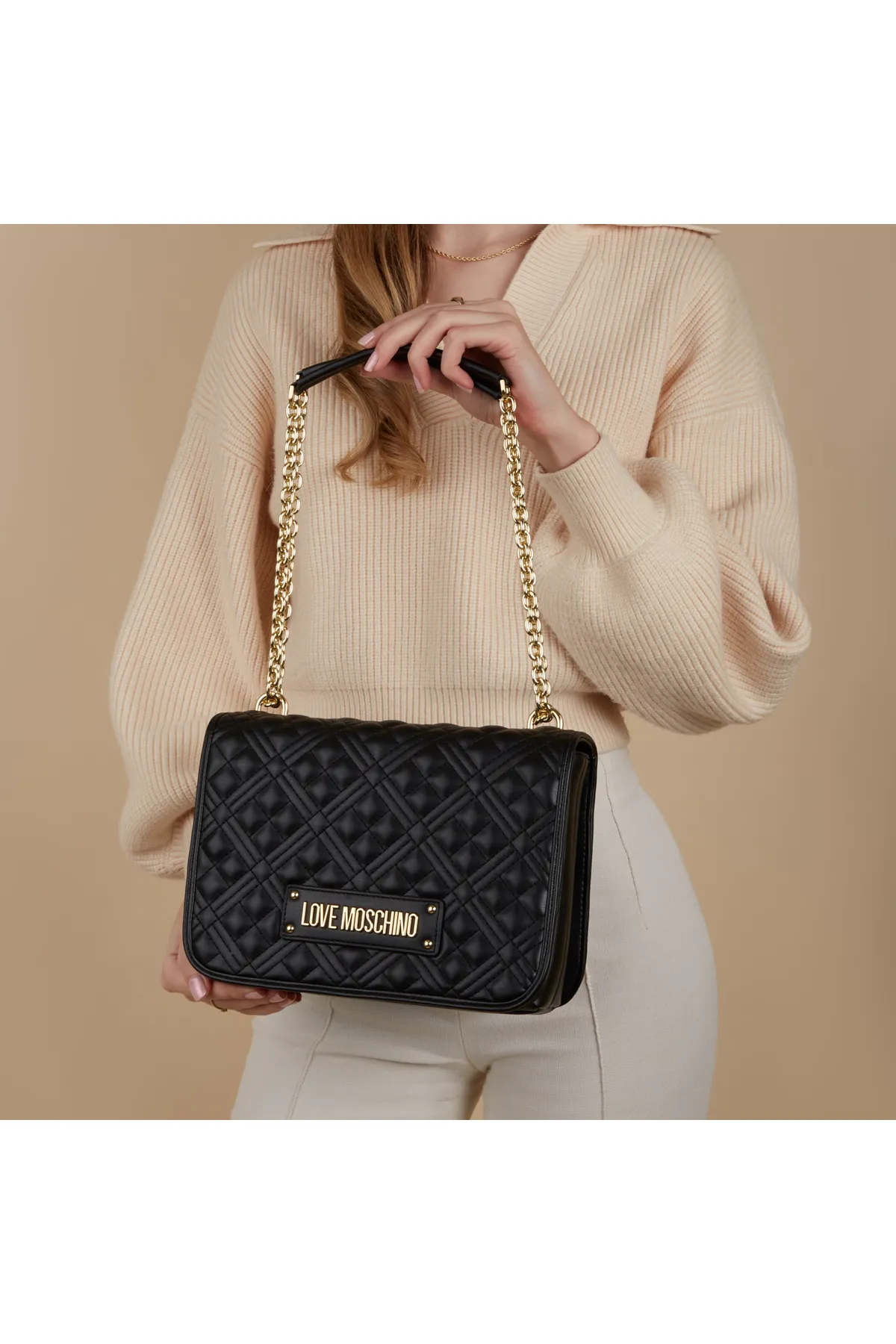 1'ASLAN  Love Moschino Damen Schultertasche Schwarz Jc4000pp0ila0000