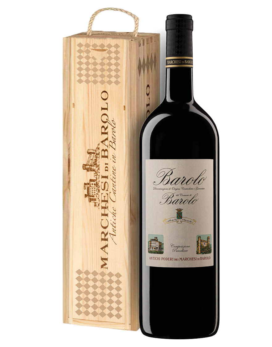 Barolo DOCG del Comune di Barolo 2018 Marchesi di Barolo 0,75 ℓ, Caisse bois