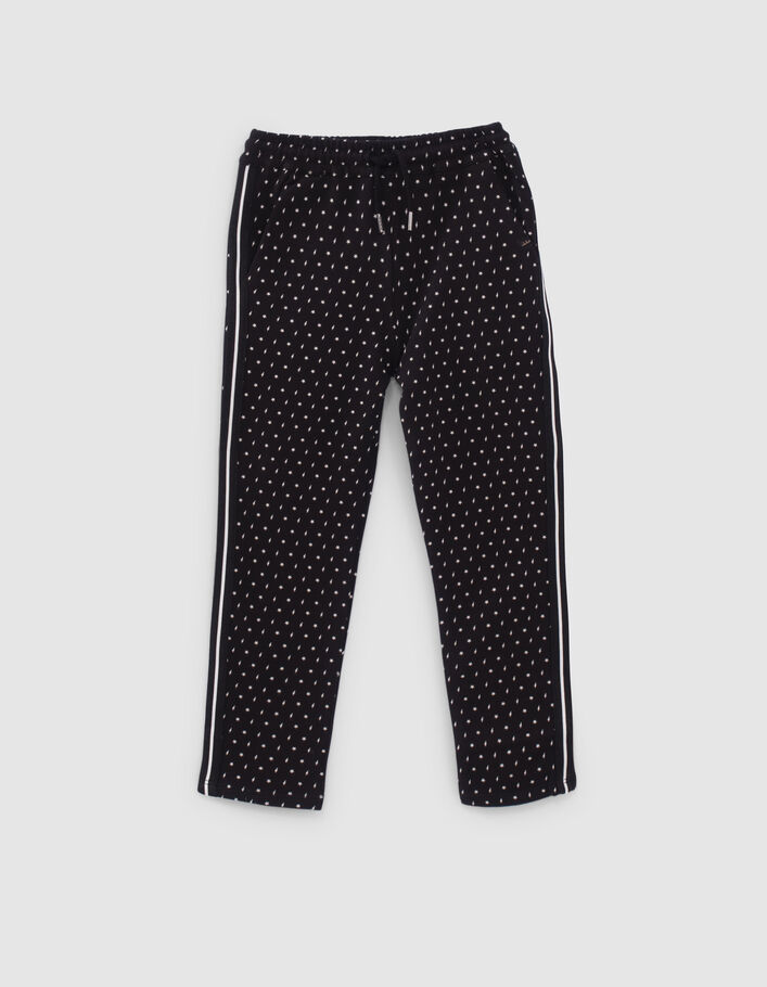 Jogging noir imprimé étoiles éclairs fille