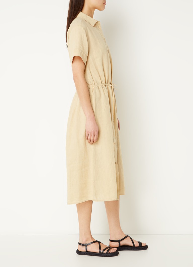Tommy Hilfiger lanena midi bluza-haljina s logom