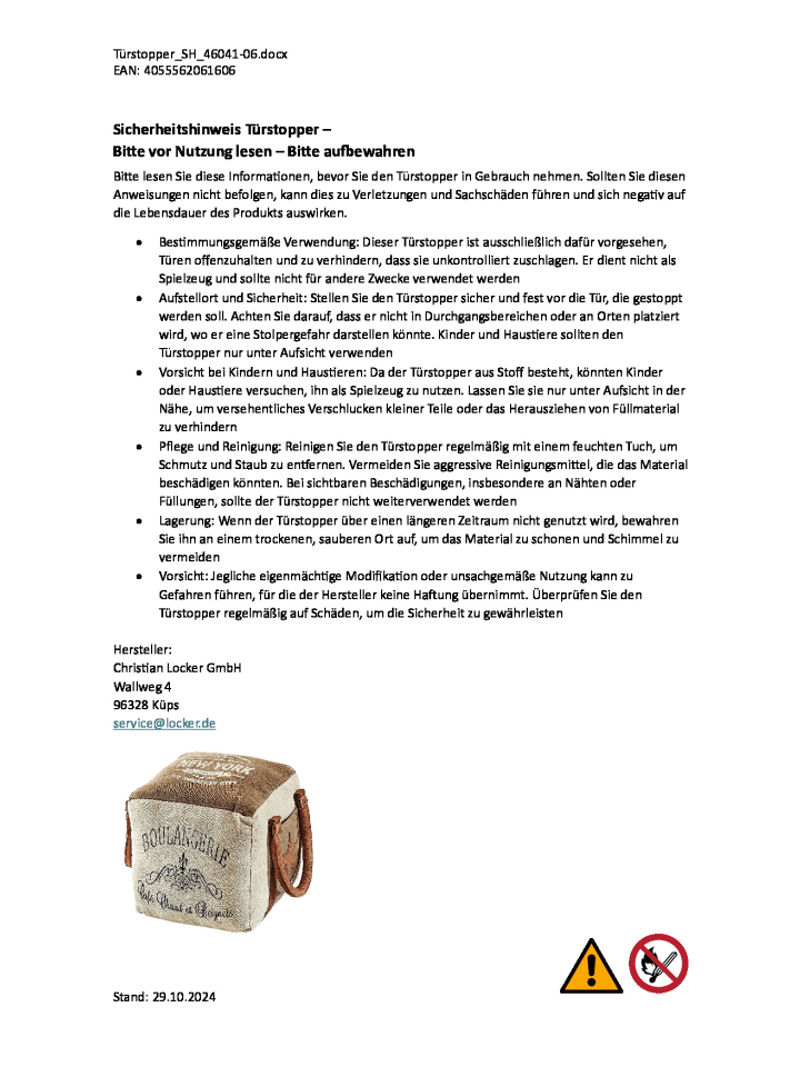 kobolo Türstopper BOULANGERIE in Braun günstig kaufen onesize